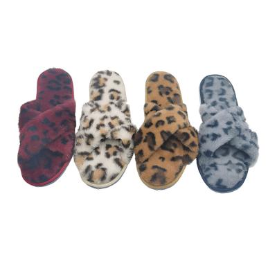 China 2022 New Winter Pattern Multicolor Optional Warm-sellingLeopard Anti-skid Home Slippers For Women for sale