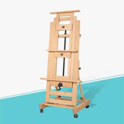 China Factory Painting New Arrival Extra Large Easel and Thicken Industrial Artist Easel Wooden Painting Deluxe Crank Style Industrial Artist Easel for sale