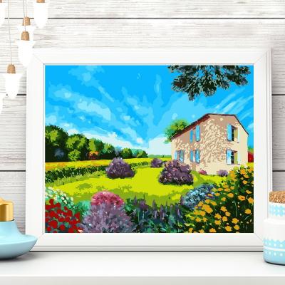 China New classic/postmodern European landscape fashion urban painting style DIY by numbers manual filling color decoration adult home for sale