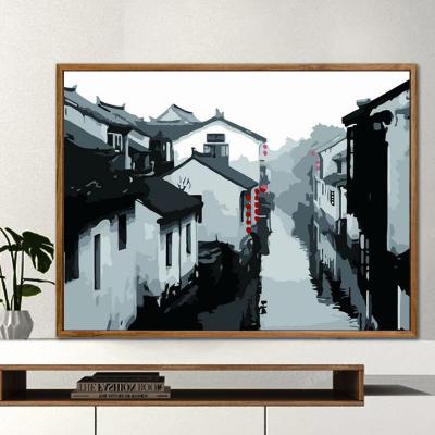 China New Promotion Classical/Postmodern DIY Filling Handmade Decompression Landscape Painting By Numbers Living Room Decorative Painting for sale