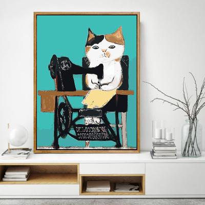 China New Large Classic/Postmodern Handmade Cat Cartoon DIY Children's Room Living Room Decoration Painting Price Fill By Numbers for sale