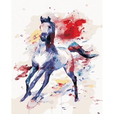 China New Pure Hand-Drawn Hot Selling Popular Classical/Postmodern Horse Animal Painting By Numbers DIY Color Filling Decorative Painting for sale