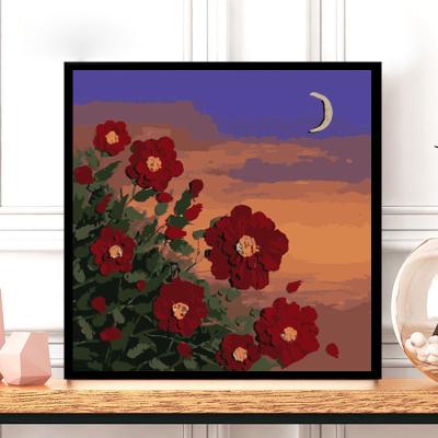 China New Low MOQ Classical/Postmodern Painting By Numbers DIY Filling And Decoration Landscape Art Coloring Filling And Aesthetic Hanging Painting for sale