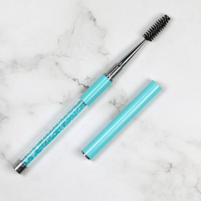 China Retractable Crystal Micro Mascara Applicator Eyelash Cleaning Brush Eyelash Extension Spoolie with Cover for sale