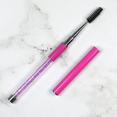 China Fashionable New Design New Arrival Eyelash Extension Acrylic Stone Handle Disposable Magic Wands Crystal Makeup Eyelash Mascara Brush for sale