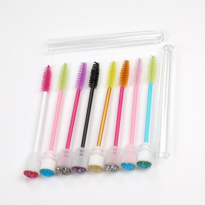 China OEM Plastic Crystal Eyelash Mascara Brush Magic Wands Disposable Nylon Extension Eyelash Extensions Makeup Tube for sale