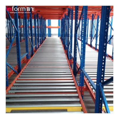 China Industrial Adjustable Warehouse Storage Container FIFO Gravity Pallet Flow Racking Gravity Shelf System For Industrial Warehouse Use for sale