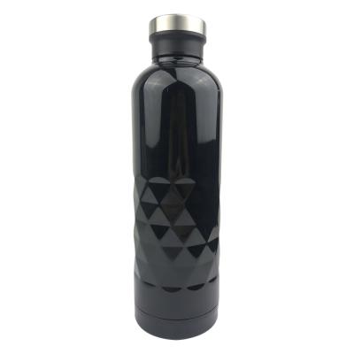 China 750ml Double Wall 18/8 Stainless Steel Vacuum Diamond Sustainable Insulated Water Bottle for sale