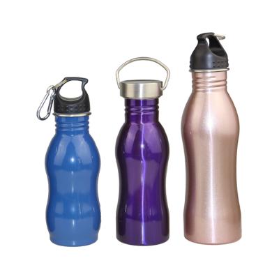 China 304 Stainless Steel Novel Sustainable Sports Water Bottle 700ml Squash Single Wall Bottle With Handle Lid for sale