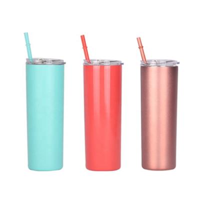 China Slim Business 20oz Travel Mug Sublimation Blank Insulated Stainless Steel Tumbler With Straw for sale