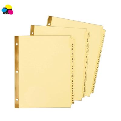 China Eco-friendly custom print high quality 120gsm monthly label index dividers January-December 12 for school for sale