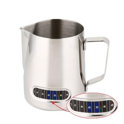 China With Scale Tray Milk Frothing Pitcher With Thermometer Espresso Steaming Foaming Cup Coffee Maker Accessories For Latte Art for sale