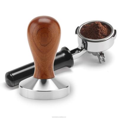 China Amazon Hot Sell Wooden Handle Stocked Handheld Coffee Tamper For Espreso Tamp for sale