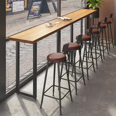 China Nordic Modern Industrial Small Round Minimal Round Kitchen Bar Dining Table and Chairs Wood Set for sale