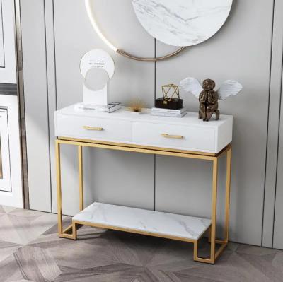 China modern classic metal console table in metal table with stainless steel living room modern marble console table for sale