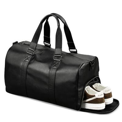 China Fashion Customized Design Travel Leather Bag High Quality Duffel Bag With Shoe Compartment for sale