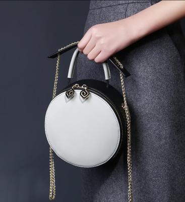 China Fashion Cross Body Bag Vintage Mini Tote Bag Round Shape Shoulder Bag Contrast Color Round Shape Handbags for sale