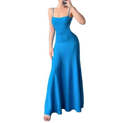 China Breathable Customize summer women plus size clothing  square collar slip sexy  maxi sweater dress women dresses for sale