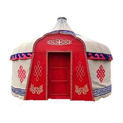 China China Supplier Wholesale Raincoat Fixed Mongolian Indoor Pure Solid Wood Camping Yurt for sale