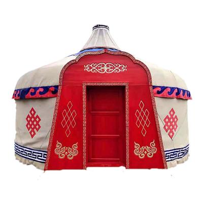 China Hot Selling Waterproof Mongolian Pure Solid Wood Sound Insulation Waterproof Tent Yurt for sale