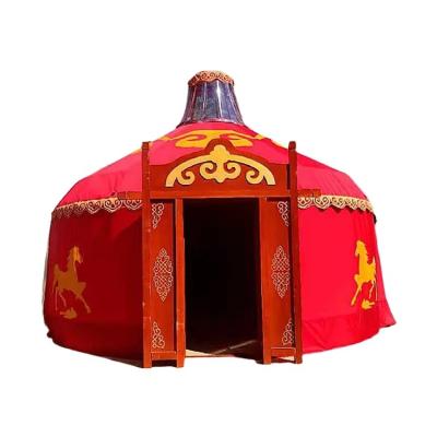 China Waterproof Outdoor Good Quality Hexagon Tent Multi People Restaurant Mongolian Aosong Board Carved Yurt for sale