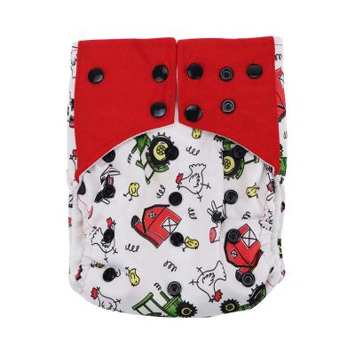 China Printed Waterproof Cloth Diaper All In One Baby Cloth Diapers Washable Reusable Baby Diapers for sale