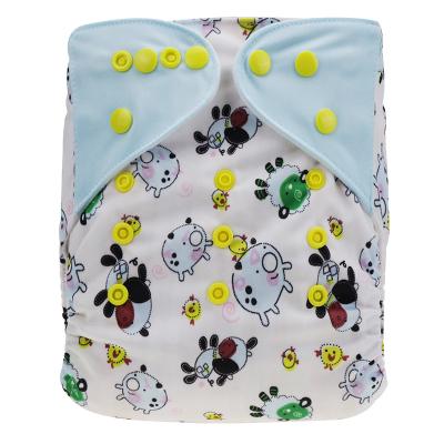 China Printed Cloth Diapers Baby Quilting Double Ear Row Button Print Pigs Picture Baby Diapers for sale