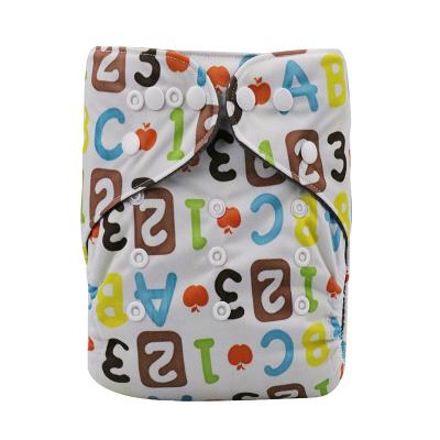 China Printed Reusable&Washable Baby Cloth Diapers Bamboo Charcoal Insert Sanitary Pad Printed A Since C Style Diapers for sale