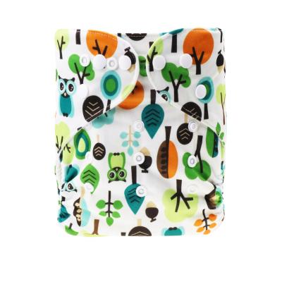 China Printed Adjustable Double Row Forest Patterns Baby Cloth Baby Diapers Diapers Buttons Washable&reusable Printing Products for sale