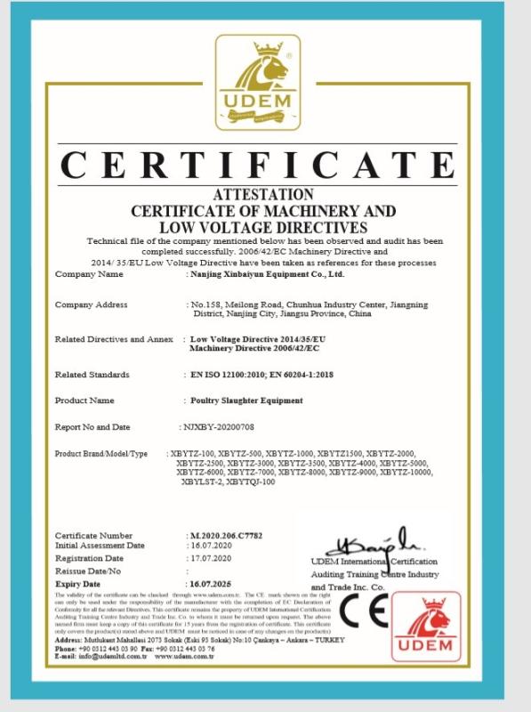 CE - Nanjing Xinbaiyun Equipment Co., Ltd.