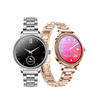 China Good Quality Touch Screen Smart Watch Women Metal Strap Smart Watch With Steel Strap for sale