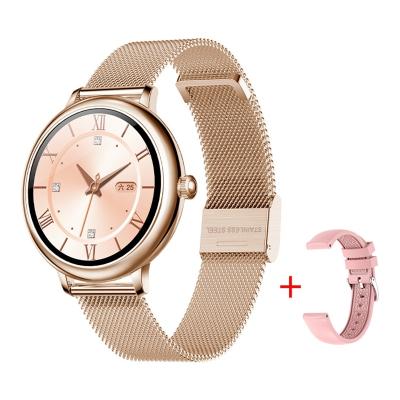 China Touch Screen Women Silver Zinc Alloy Smart Watch Strap Steel Band Smart Watch Touch Screen for sale