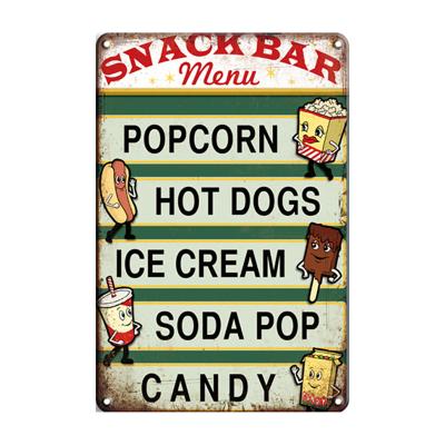 China Bar Art Funny Tin Poster Delicious Bar Garage Bar Dish Pin Up Painting Wall Decor Retro Europe Snack Bar Menu Vintage Metal Sign for sale