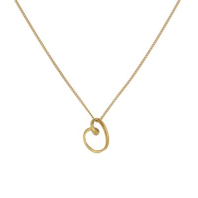 China Chris April Fashion Romantic Jewelry In Stock 316L Stainless Steel PVD Gold Plated Heart Shape Abstract Twisted Pendant Necklace for sale