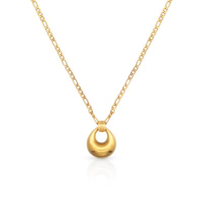 China Chris April fashion jewelry 316l stainless steel pvd gold plated figaro chain drop pendant necklace for women for sale