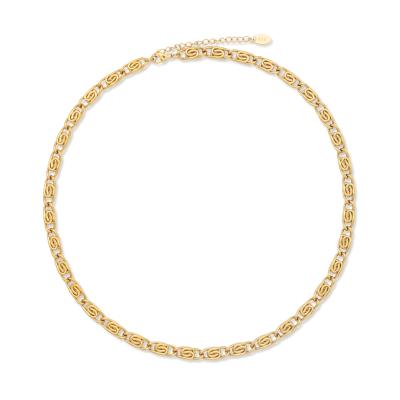 China Chris April Fashion Jewelry CLASSIC PVD Gold Plated 316L Stainless Steel Chunky Cloud Chain Necklace For Women for sale