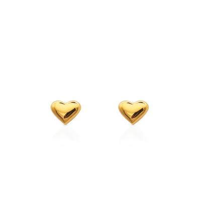 China FASHIONABLE cute Chris April 316L stainless steel mini minimalist 3D heart stud earrings for sale