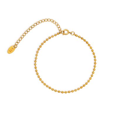 China Chris April TRENDY 18k PVD Stainless Steel Tennis Beads Chain Bracelets For Women for sale