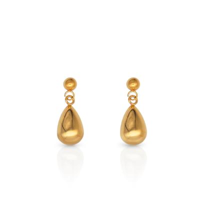 China Chris April TRENDY in stock fashion jewelry 316L stainless steel PVD gold plated waterdrop shape earring for sale