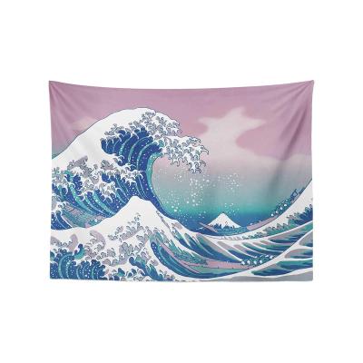 China 2022 Art Decor Popular Custom Tapestry Wave Island Aesthetic Tapestry for sale