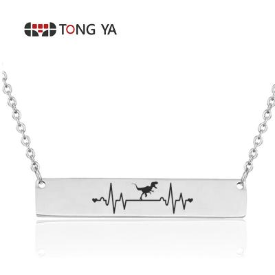 China Square Bar Name Engraving Environmentally Friendly Wholesale Engraving Personalized Custom Necklace for sale