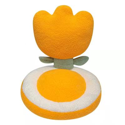 China Sedentary Plush Sun Flower Cushion Office Waist Artifact Cartoon Chair Cushion Plush Filled Pet Cushion for sale