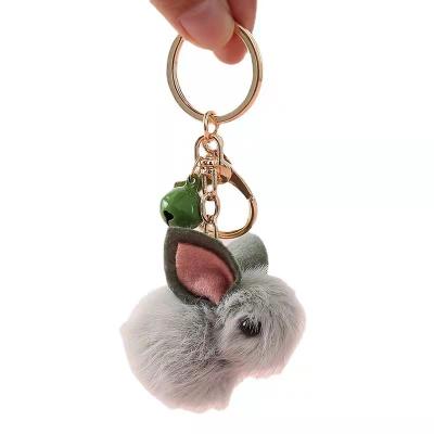 China Cute Teddy Car Key Chain Plush Cartoon Dangling Wool Felt Jewelry Rabbit Key Chain Pendant for sale