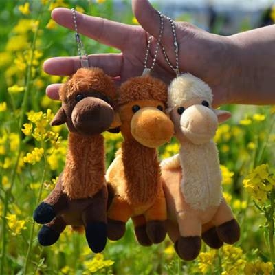 China Cute Plush Mini Fur Camel Key Ring Fluffy Pendant With Mental Loop For Bag Accessories Christmas Decoration for sale