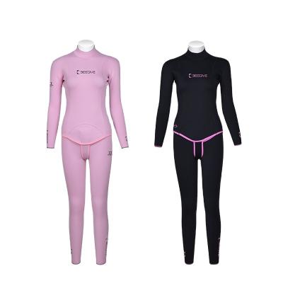 China BESTDIVE Yamamoto Neoprene 3mm Hoodless Two-piece Stretch Nylon Females Reversible Wetsuit for Freediving for sale