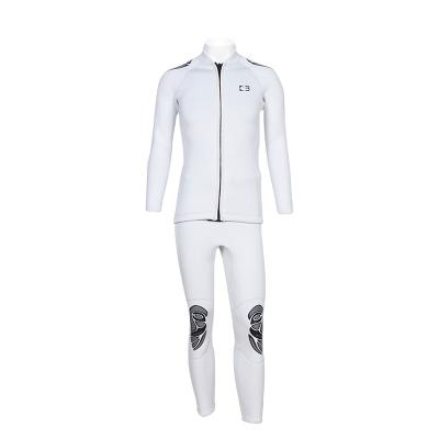 China BESTDIVE Yamamoto Neoprene 2mm-3mm Antibacterial Mens Pearl White Zipper Two Piece Wetsuit For Freediving for sale