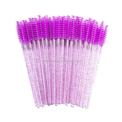 China Crystal Eyelash Extension Tools Mascara Wand Brush Crystal Eyelashes Makeup Brushes Gorgeous Diamond Handle Mascara Wands Eyelash for sale