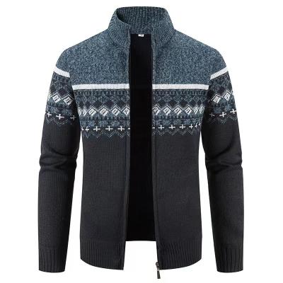 China High quality custom design knitted men's jacquard pattern Anti-wrinkle spring wave cardigan angora sweater for sale