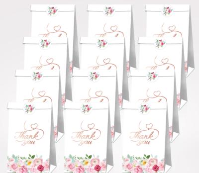 China 2021 Stock Recycled Materials Team Bride Thank You Fancy Gift Candy Wrapping Paper Wedding Decoration Flower Bags for sale