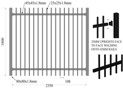 China Cerca de acero tubular resistente negra de la guarnición de Australia en venta